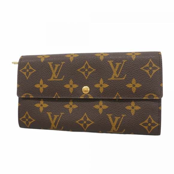 Louis Vuitton Pochette Porte Monnaie Credit Long Wallet M61725 Brown Women's